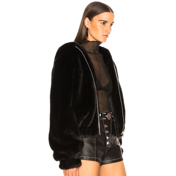 Helmet Lang Faux Mink Bomber - Picture 3 of 6